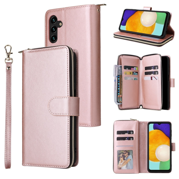 Custodia portafoglio in pelle con 9 slot per carte per Samsung