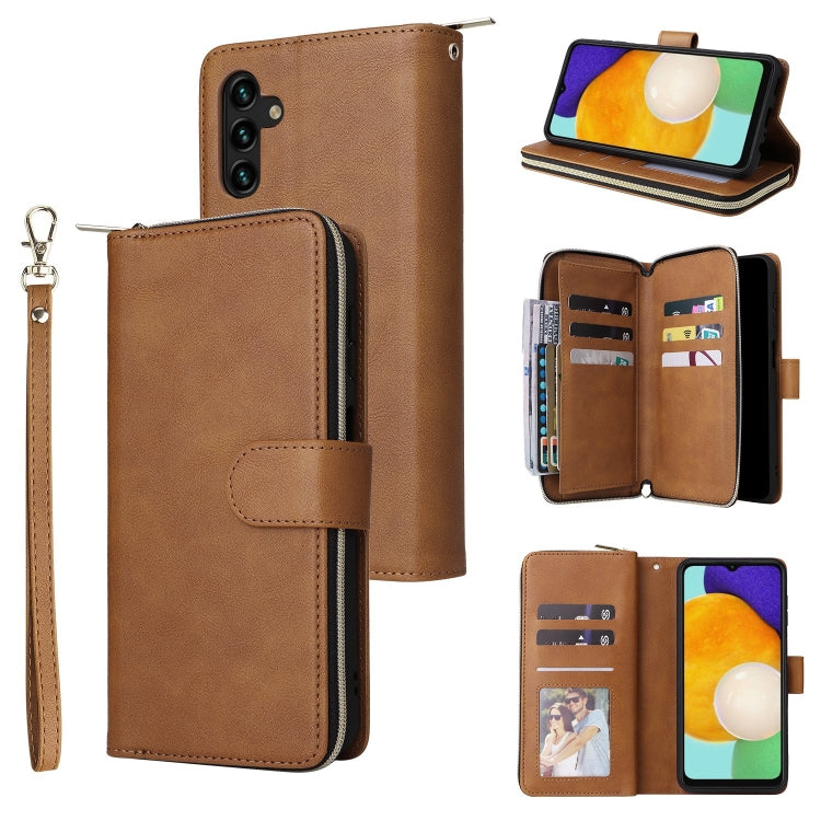 Custodia portafoglio in pelle con 9 slot per carte per Samsung