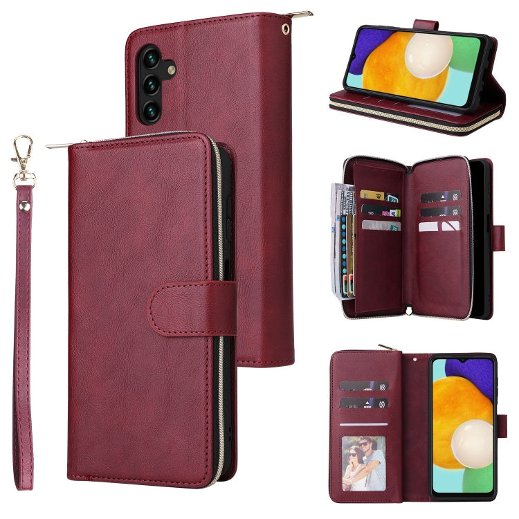 Custodia portafoglio in pelle con 9 slot per carte per Samsung