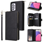Custodia portafoglio in pelle con 9 slot per carte per Samsung