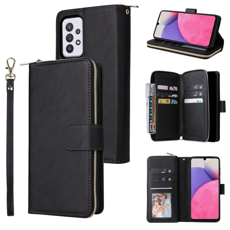 Custodia portafoglio in pelle con 9 slot per carte per Samsung