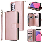 Custodia portafoglio in pelle con 9 slot per carte per Samsung