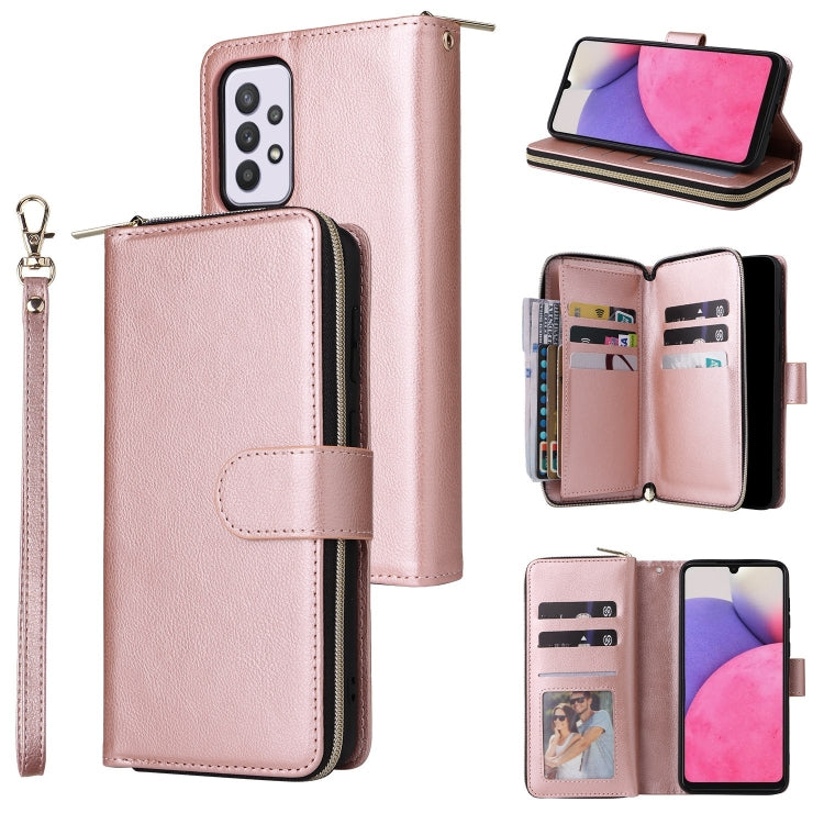 Custodia portafoglio in pelle con 9 slot per carte per Samsung