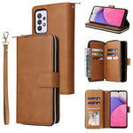 Custodia portafoglio in pelle con 9 slot per carte per Samsung