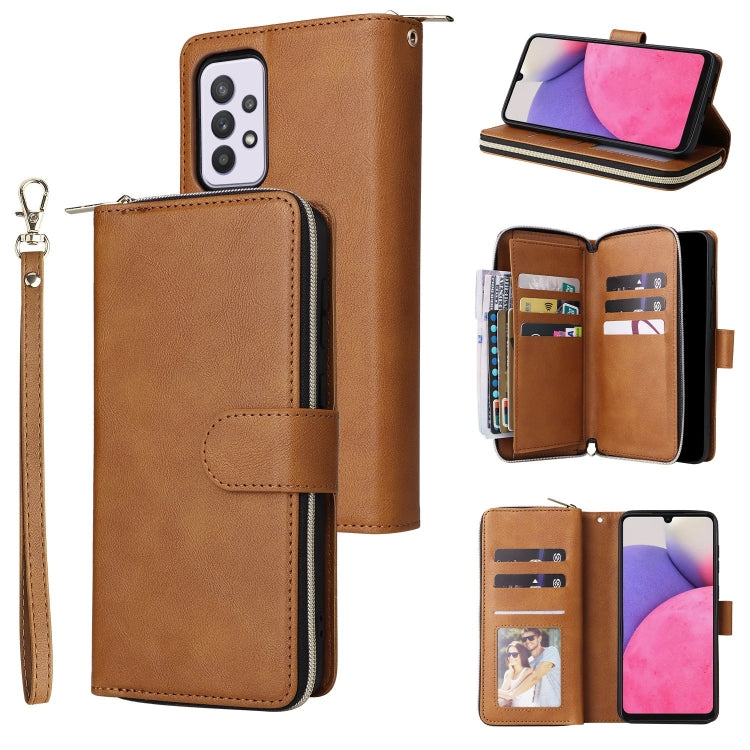 Custodia portafoglio in pelle con 9 slot per carte per Samsung