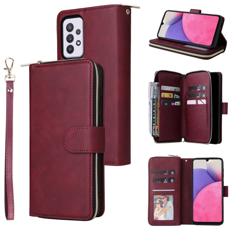 Custodia portafoglio in pelle con 9 slot per carte per Samsung
