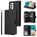 Custodia portafoglio in pelle con 9 slot per carte per Samsung