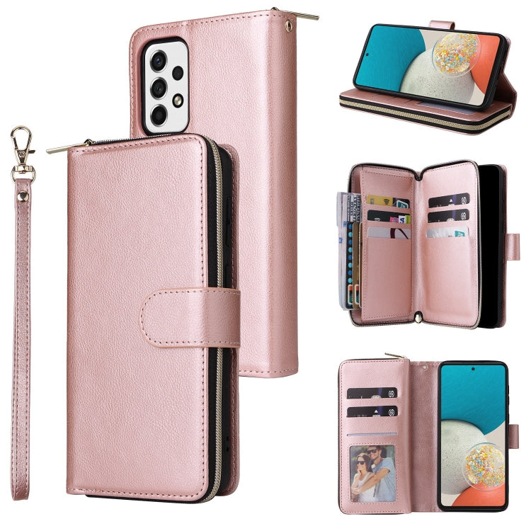 Custodia portafoglio in pelle con 9 slot per carte per Samsung