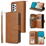 Custodia portafoglio in pelle con 9 slot per carte per Samsung