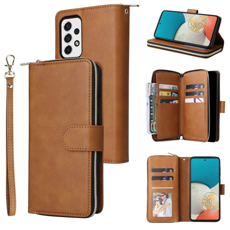 Custodia portafoglio in pelle con 9 slot per carte per Samsung