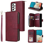 Custodia portafoglio in pelle con 9 slot per carte per Samsung