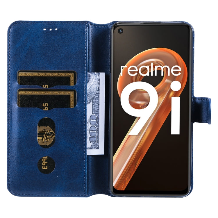 Custodia in pelle a conchiglia classica in vitello per OPPO Realme 9i, 9 Pro+, 9