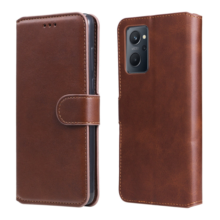 Custodia in pelle a conchiglia classica in vitello per OPPO Realme 9i, 9 Pro+, 9