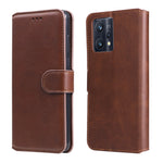 Custodia in pelle a conchiglia classica in vitello per OPPO Realme 9i, 9 Pro+, 9