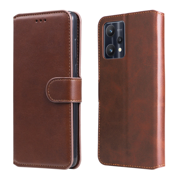 Custodia in pelle a conchiglia classica in vitello per OPPO Realme 9i, 9 Pro+, 9