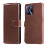 Custodia in pelle a conchiglia classica in vitello per OPPO Realme C35, Honor 50