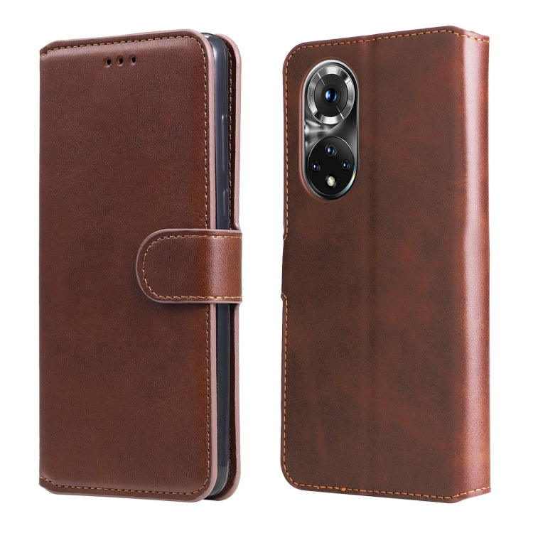 Custodia in pelle a conchiglia classica in vitello per OPPO Realme C35, Honor 50