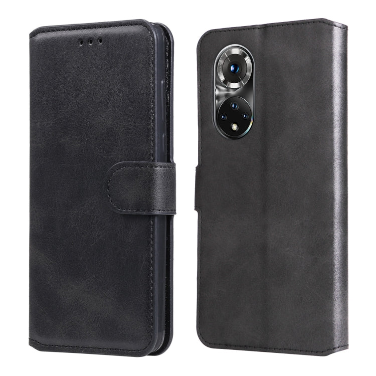 Custodia in pelle a conchiglia classica in vitello per OPPO Realme C35, Honor 50