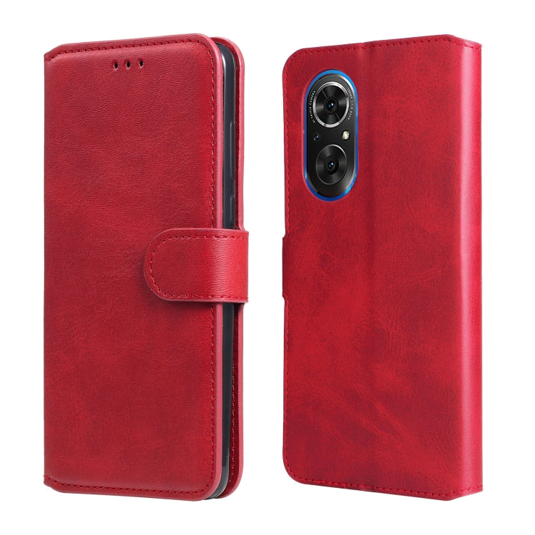 Custodia in pelle a conchiglia classica in vitello per OPPO Realme C35, Honor 50