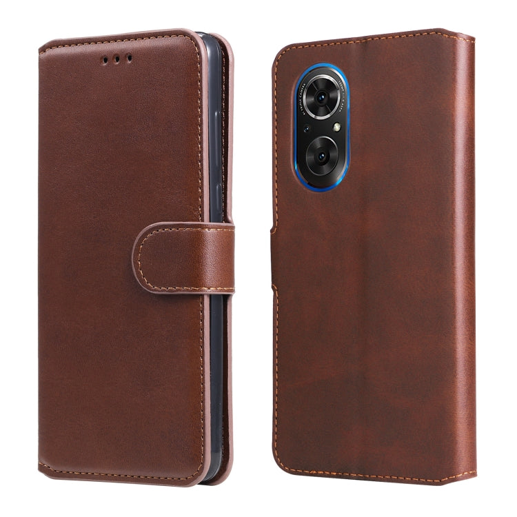 Custodia in pelle a conchiglia classica in vitello per OPPO Realme C35, Honor 50