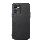 Custodia smartphone in PU con struttura in legno per OPPO Reno7 5