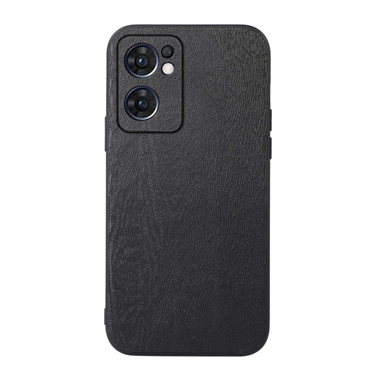 Custodia smartphone in PU con struttura in legno per OPPO Reno7 5