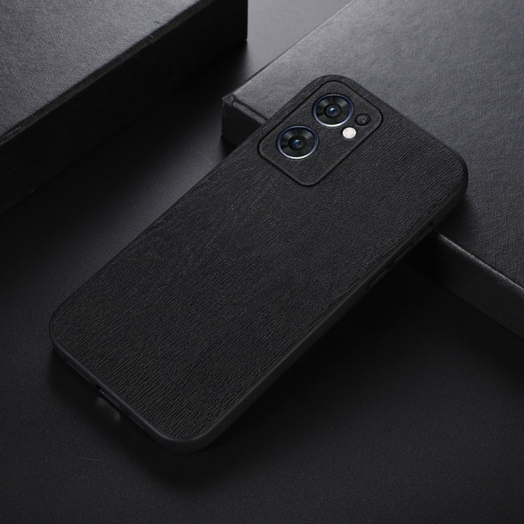 Custodia smartphone in PU con struttura in legno per OPPO Reno7 5