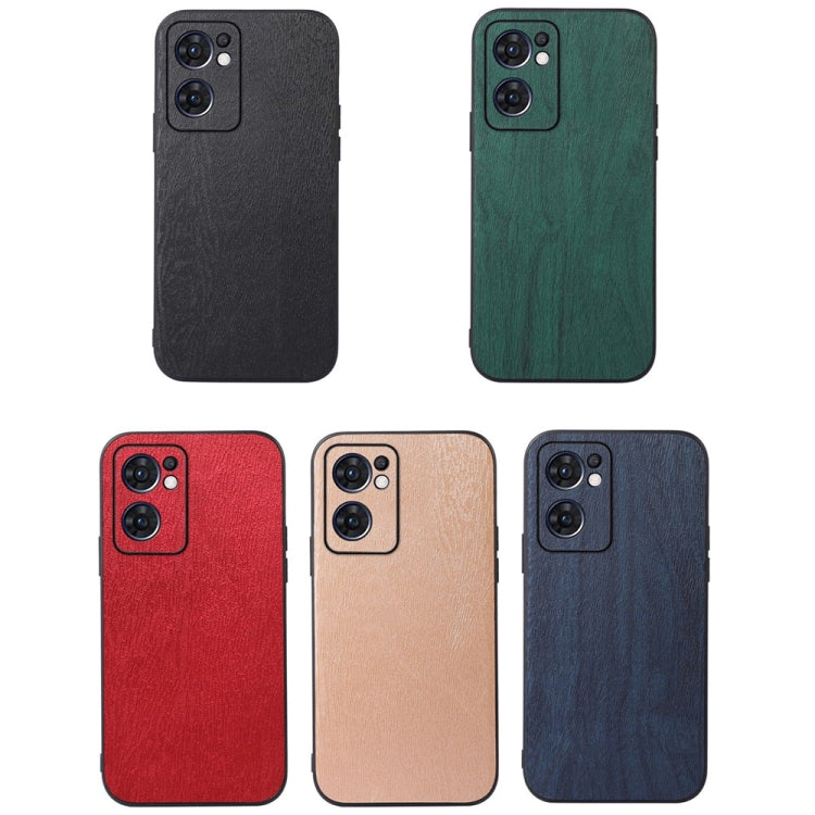 Custodia smartphone in PU con struttura in legno per OPPO Reno7 5