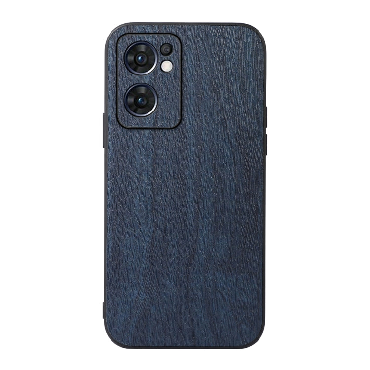 Custodia smartphone in PU con struttura in legno per OPPO Reno7 5