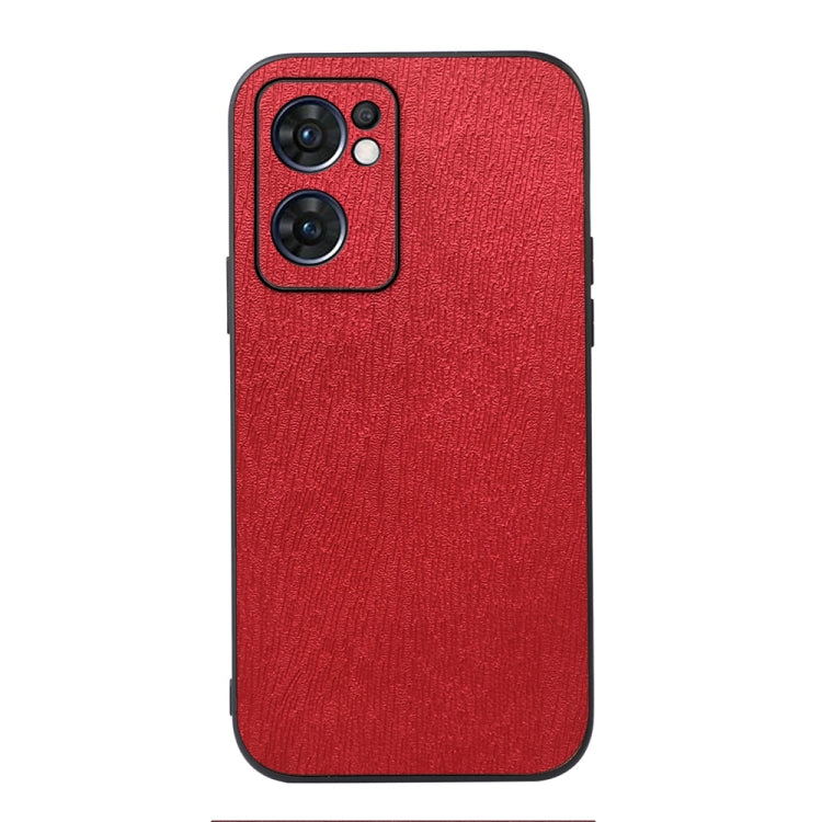Custodia smartphone in PU con struttura in legno per OPPO Reno7 5