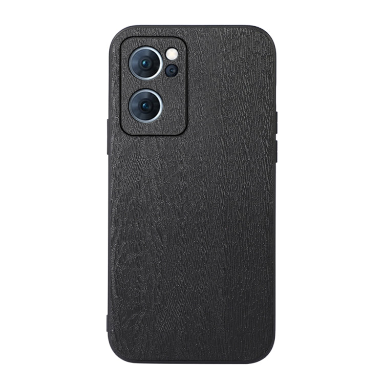 Custodia smartphone in PU con struttura in legno per OPPO Reno7 5