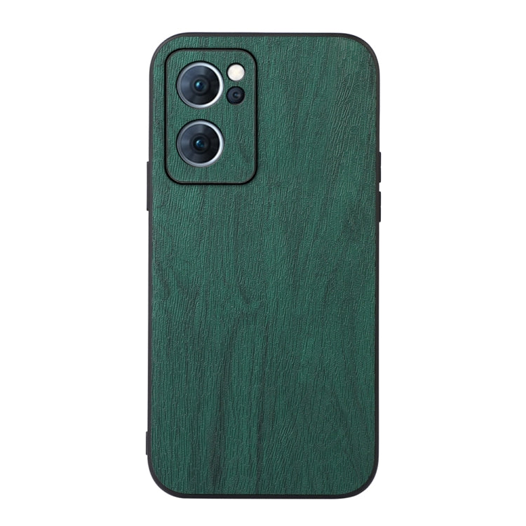 Custodia smartphone in PU con struttura in legno per OPPO Reno7 5