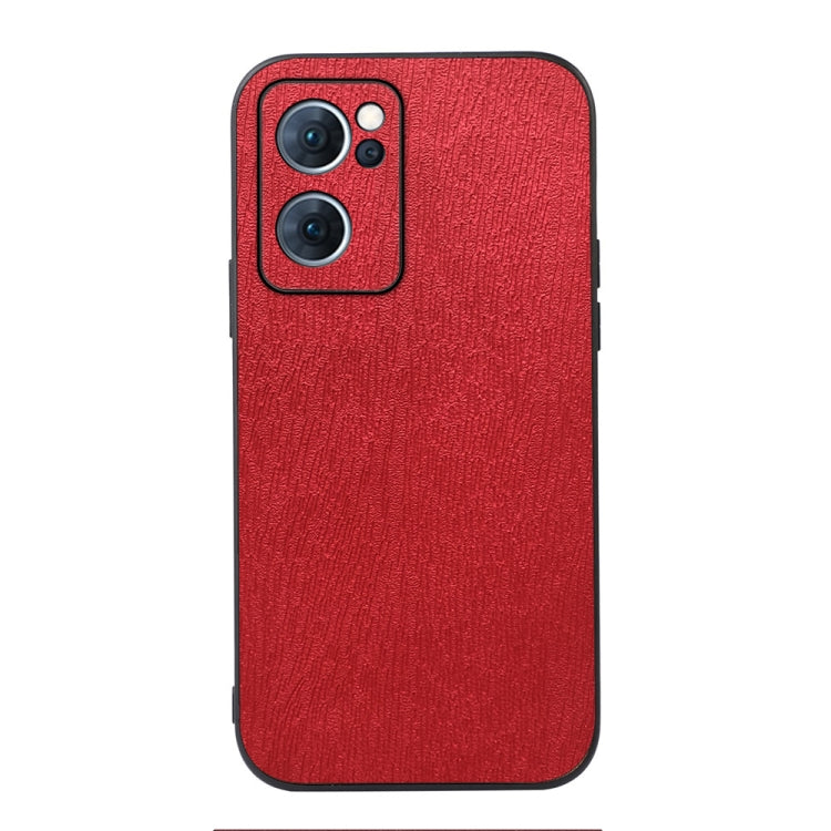 Custodia smartphone in PU con struttura in legno per OPPO Reno7 5