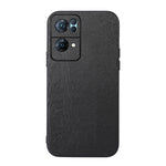 Custodia smartphone in PU con struttura in legno per OPPO Reno7 5