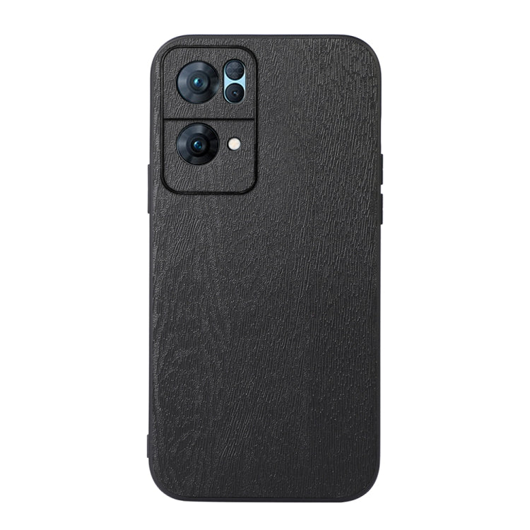 Custodia smartphone in PU con struttura in legno per OPPO Reno7 5
