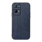 Custodia smartphone in PU con struttura in legno per OPPO Reno7 5