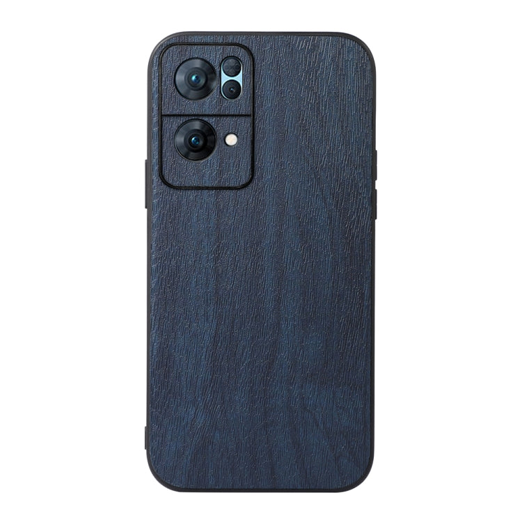 Custodia smartphone in PU con struttura in legno per OPPO Reno7 5
