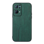 Custodia smartphone in PU con struttura in legno per OPPO Reno7 5
