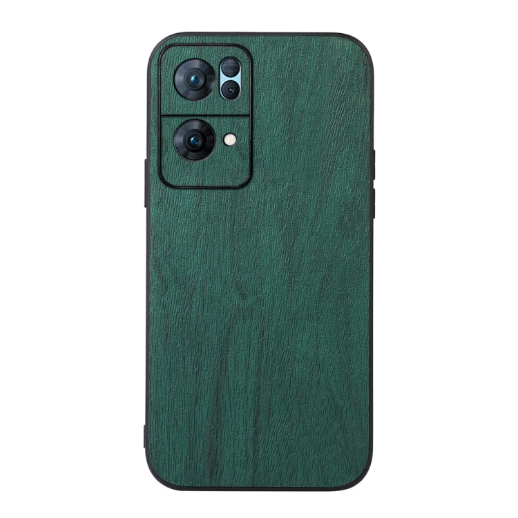 Custodia smartphone in PU con struttura in legno per OPPO Reno7 5