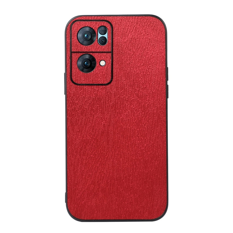 Custodia smartphone in PU con struttura in legno per OPPO Reno7 5