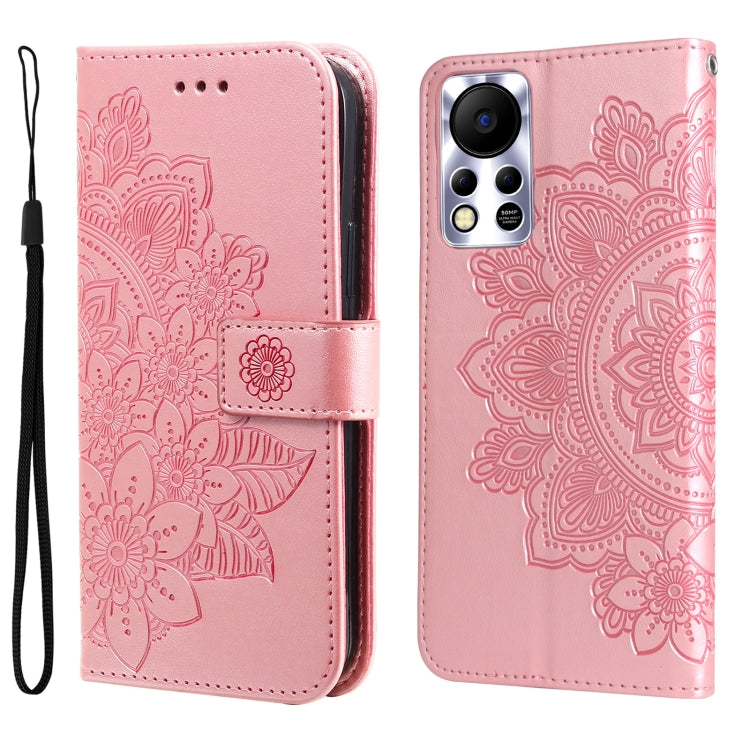 Custodia in pelle con flip in rilievo a fiori per Infinix Hot 11S NFC, OPPO