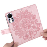 Custodia in pelle con flip in rilievo a fiori per Infinix Hot 11S NFC, OPPO