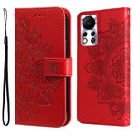 Custodia in pelle con flip in rilievo a fiori per Infinix Hot 11S NFC, OPPO