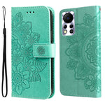 Custodia in pelle con flip in rilievo a fiori per Infinix Hot 11S NFC, OPPO
