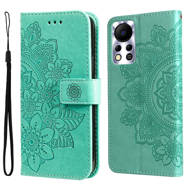 Custodia in pelle con flip in rilievo a fiori per Infinix Hot 11S NFC, OPPO