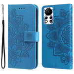 Custodia in pelle con flip in rilievo a fiori per Infinix Hot 11S NFC, OPPO