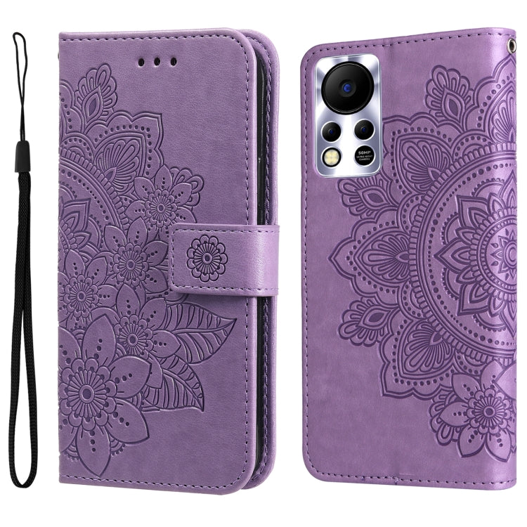 Custodia in pelle con flip in rilievo a fiori per Infinix Hot 11S NFC, OPPO