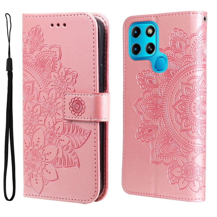 Custodia in pelle con flip in rilievo a fiori per Infinix Hot 11S NFC, OPPO
