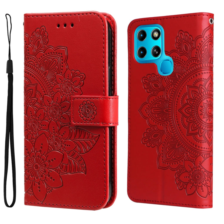 Custodia in pelle con flip in rilievo a fiori per Infinix Hot 11S NFC, OPPO
