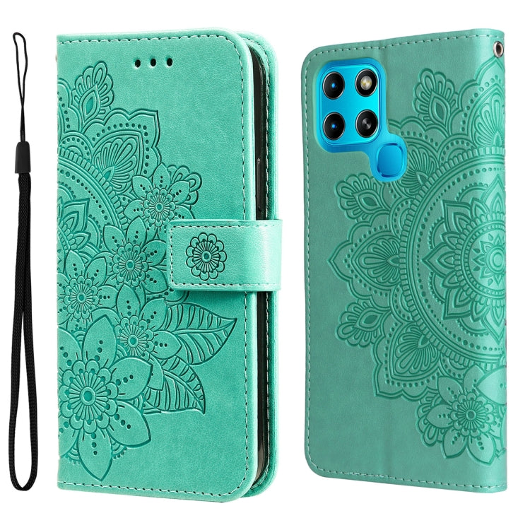 Custodia in pelle con flip in rilievo a fiori per Infinix Hot 11S NFC, OPPO